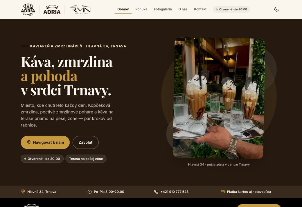 Web ADRIA Ice Caffe Trnava