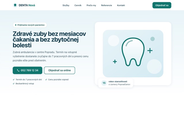 Ukážkový web zubnej ambulancie