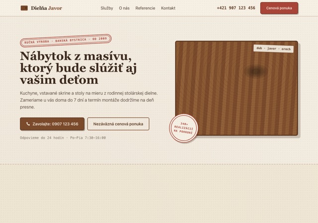 Ukážkový web stolárstva